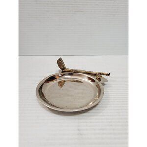 Albert Price Stainless Steel/Brass Golf Trinket/Coin/Jewelry Catcall Tray. Round